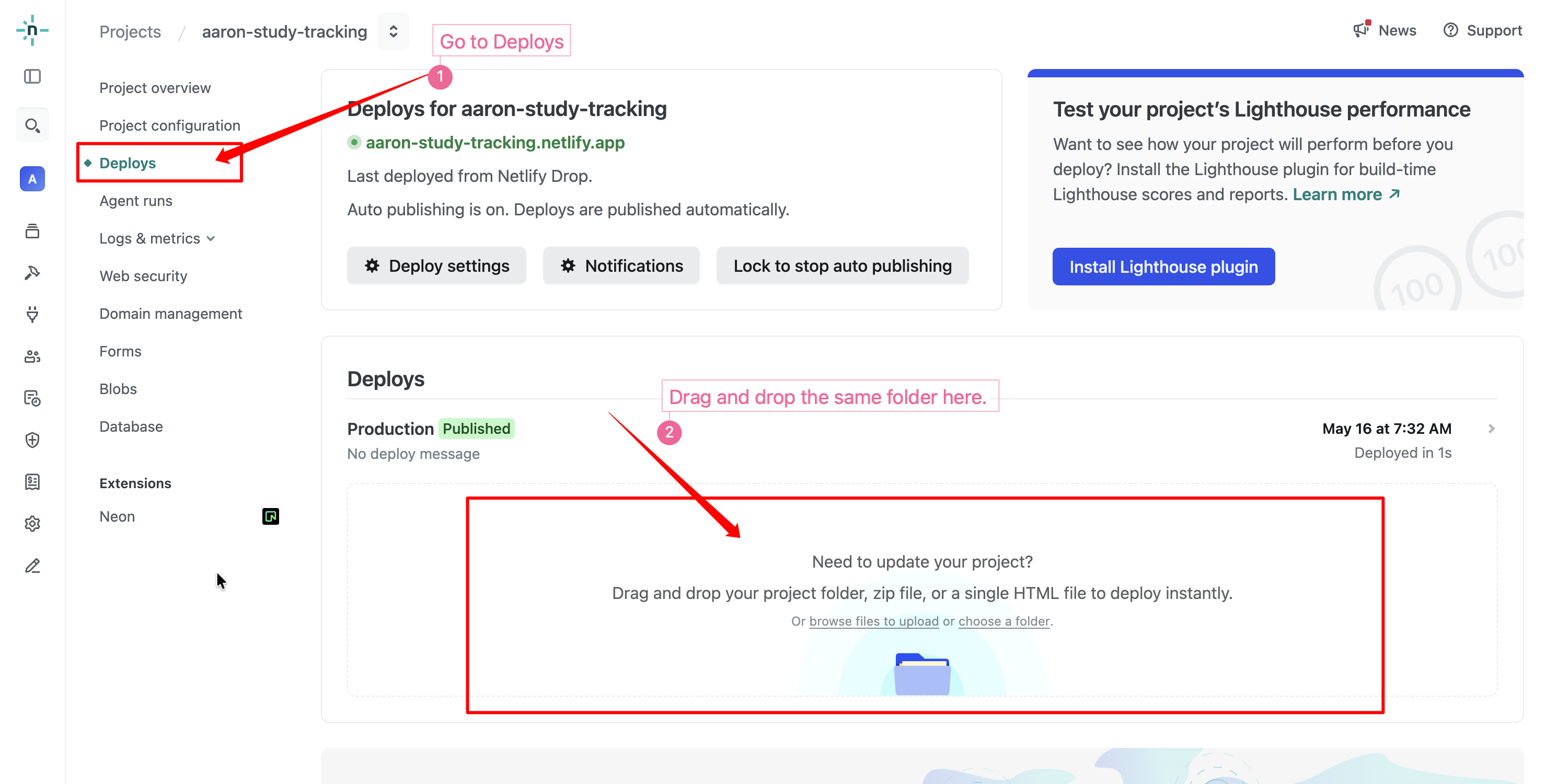 Update Netlify project