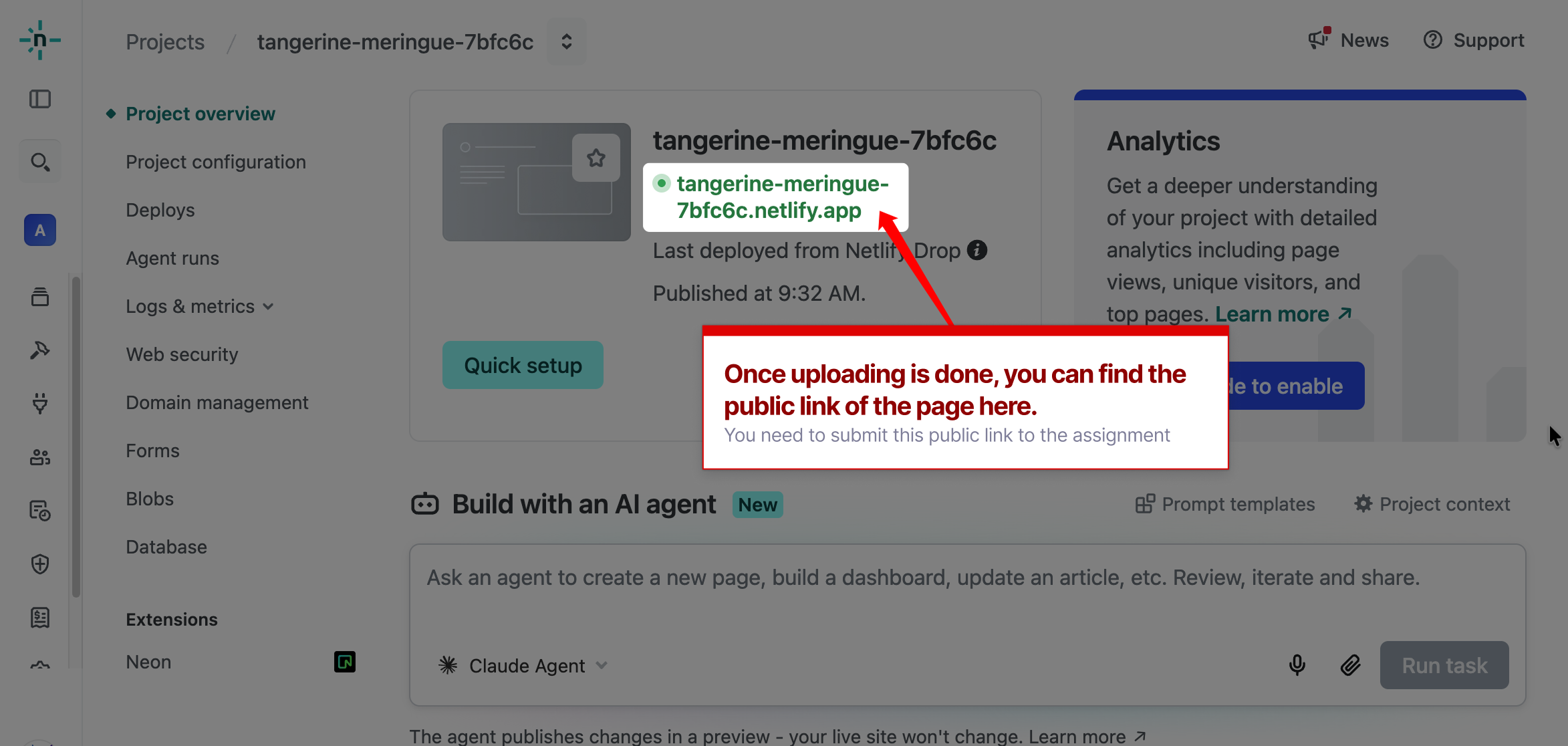 Publish to Netlify step 3